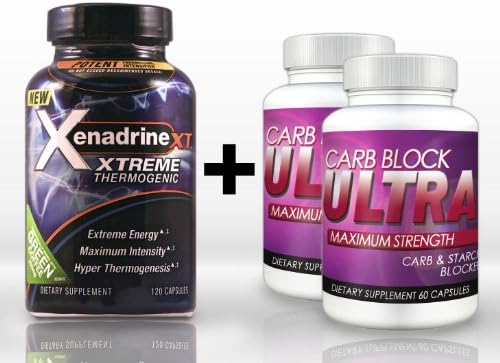 Xenadrine XT (120 Caps) & Carb Block Ultra (2 Bottles) - The Ultimate Fat Burning / Weight Loss Package. DOUBLE Your Results!