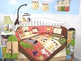 SoHo 1234 Jungle Friends Baby Crib Nursery Bedding Set 13 pcs included Diaper Bag with Changing Pad