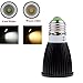 LemonBest Pack of 2pcs High Power Black 12W COB LED Spotlight Bulb Lamp Halogen Incandescent Replacement, E27 Standard Screw Base, Cool White
