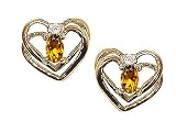 0.54 cts Genuine Citrine Earrings - 14kt White or Yellow Gold LIFETIME WARRANTEE