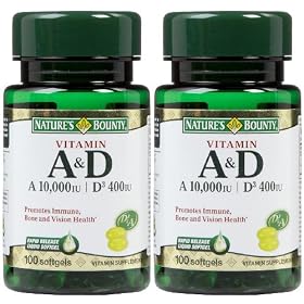 Vitamin A & D (Vitamin A 10,000 IU & Vitamin D 400IU) Softgels - 100 Softgels