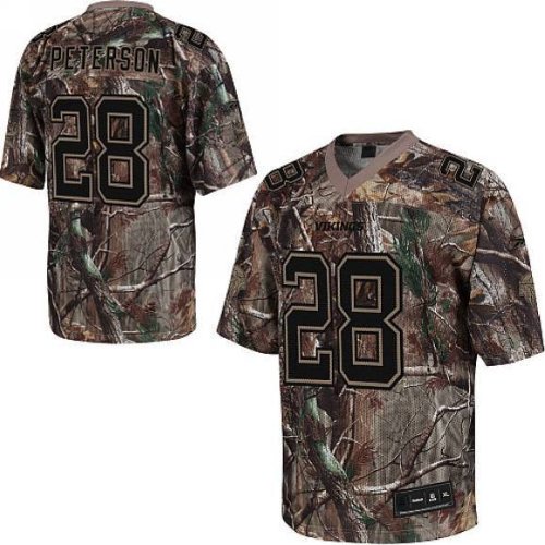 Minnesota Vikings 28# Peterson Realtree Football Jersey Size 48-56