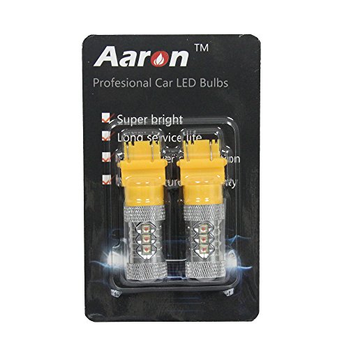 2Pcs Aaron High Power Amber 80W 3157 (3156 3056 3057) LED Light Bulbs Super Bright for Turn Signal Blinker Light