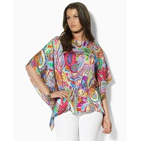Lauren by Ralph Lauren Plus Size Top, Schierhorn Silk Gypsy Blouse