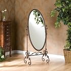 Metal Cheval Floor Mirror - Oval