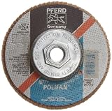 PFERD Polifan SG Abrasive Flap Disc, Type 27, Threaded Hole, Phenolic Resin Backing, Zirconia Alumina, 4-1/2" Dia., 60 Grit (Pack of 1)
