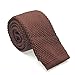 TOPTIE Men's Knit Solid Skinny Tie Polyester Square End 2 Inch Necktie Tie NAVYBLUE