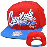 NHL Mitchell Ness Throwback Vice Script Snapback Hat Washington Capitals NE93