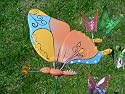Hand Painted Butterfly Butterflies Yard Garden Stakes (6) They move with the wind!