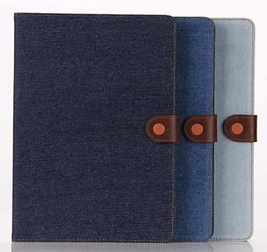 9.7 Inch Two Folding Pattern Denim Fabric Leather Case for iPad Air 2(Assorted Colors) , Light Blue