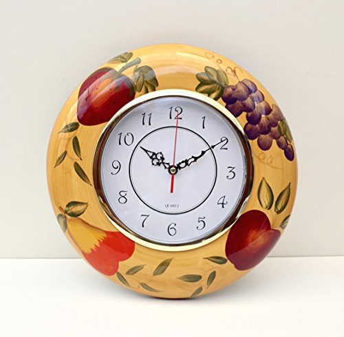 Tuscan European Fruits Wall Clock Grape Pear Apple Shopswell