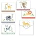 Jungle Animal Baby Child Thank You Folded Assortment Card Pack - Set of 36 Cards, 6 Designs - 6 Cards per Design, 4 7/8' x 3 1/2'. Blank Inside. Made in The USA. Blank White envelopes Included.