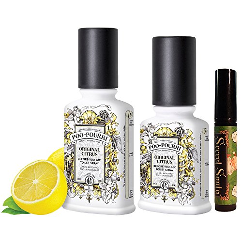 Poo-Pourri Christmas Gift Set,Includes Poo-Pourri Before-You-Go Toilet Spray 2-Ounce Bottle,Original Scent,+ 4-Ounce Bottle Original Scent + Bonus 4ml Secret Santa Travel Size Tester