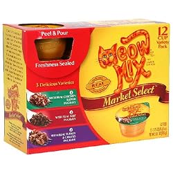 Meow Mix Market Select Cat Food, Beef & Poultry Variety Pack, 2.75-Ounce Packages (Pack of 48)