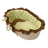 Hoohobbers Personalized Moses Basket Personalized Moses Basket in Green Dots Customize: Yes, Personalization: Embroidered - Two Words, Size: Baby