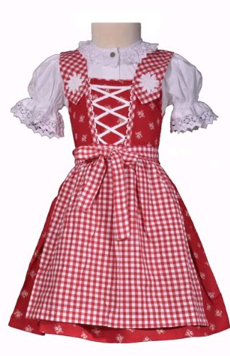 Produkt-Bild: IRIS DIRNDL KINDERDIRNDL TRACHTENSET TRACHTENKLEID M&Auml;DCHEN ROT ISAR TRACHTEN