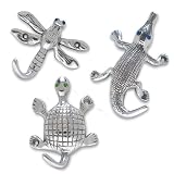 Better Houseware 3409 Set of 3 Animal Hooks Dragonfly, Turtle and Crocodile by Better Housewares