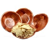 Round Woven Wood Snack or Salad Bowls: 10