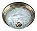 Kitchen & Housewares : American Diner Flush Ceiling Light Glass And Antique Brass Finish. 2 X 60 Watt Bulbs