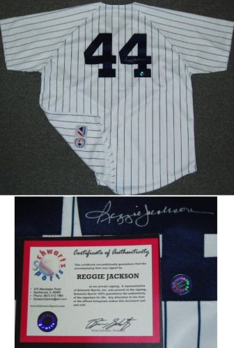 Reggie Jackson New York Yankees Autographed Pinstripe Majestic Jersey