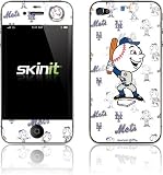 Skinit New York Mets - Mr. Met Mascot - Repeat Distressed with Mr Met Vinyl Skin for Apple iPhone 4 / 4S
