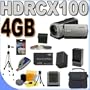 Sony HDR-CX100 AVCHD 8GB Flash Memory w/ 10x Optical Zoom HD Camcorder (Silver) BigVALUEInc Accessory Saver 4GB FH100 Battery/Rapid Charger Filter Kit Bundle
