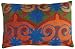 Koko 91505 SOUK Pillow 13x20 Moroccan tile inspired Hand crewel wool embroidery Cotton back Multicolor.