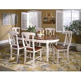 British Isles 7 Piece Dining Set in Merlot and Buttermilk