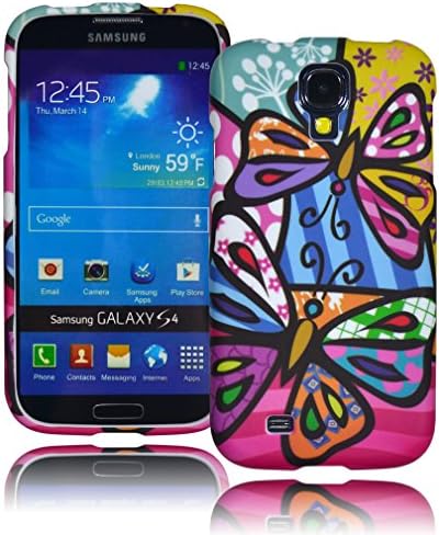 Bastex Deluxe Hybrid Case Cover for Samsung Galaxy S4 I9500 - Beautiful Cartoon Butterfly Design Hard Snap Together Shell