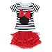 LittleSpring Little Girls' Striped Clothing Sets Cartoon