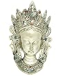 White Metal Tara Face Wall Hanging with Faux Beads