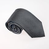 Black Stripes Woven Silk Tie Gift Box Set Black Valentines Day T8129