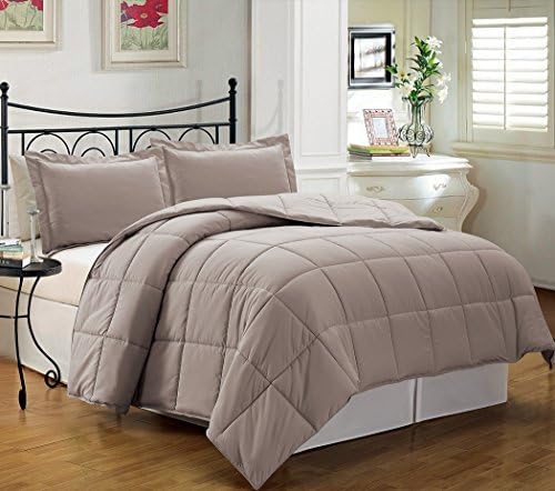 Chezmoi Collection 3-piece Down Alternative Comforter Set Queen, Paloma Gray