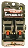 2-PK 2 X 6' RETRACTABLE RATCHET STRAP 4000 LB