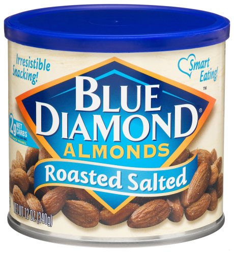 Blue Diamond Almonds, Roasted Salted, 12-Ounce Can (Pack of 6) by Blue Diamond
