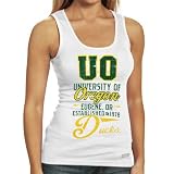 Oregon Ducks Ladies White Boy Beater Tank Top