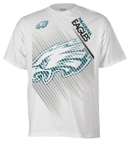 NFL Men's Philadelphia Eagles Lined Up Tee (White, Small)