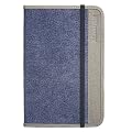 Snugg Kindle Keyboard Leather Case in Blue Denim - Flip Stand Cover with Elastic Strap and Premium Nubuck Fibre Interior for Amazon Kindle Keyboard