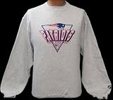 Large (L) NFL Gray New England Patriots Embroidered Crew Neck Sweatshirt