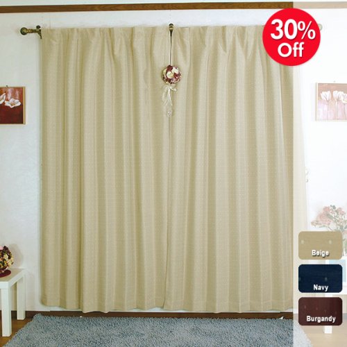 Dotted Thermal Insulated Blackout Curtain 84L -1Set-BEIGE
