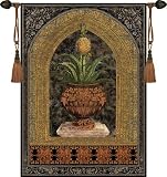 Pineapple Urn Tapestry Wallhanging Comes With Wall Hanging Rod and Tassels
