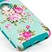 iphone6 Plus Case, Two Hard Piece 2in1 Deluxe Printed Hard Soft High Impact Hybrid Armor peony flower pattern Case For iphone6 Plus（5.5 inch）(blue)