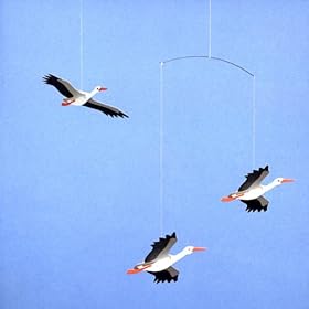 【クリックで詳細表示】Danish Lucky Storks mobile： ベビー＆マタニティ
