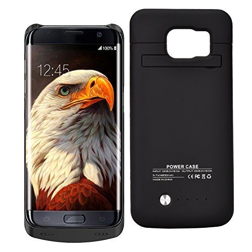 Galaxy S6 Edge Battery Case,BEAOK 4200mAh Battery Protection Case-Charger Cover Case-Rechargeable Power Bank Case( Black)