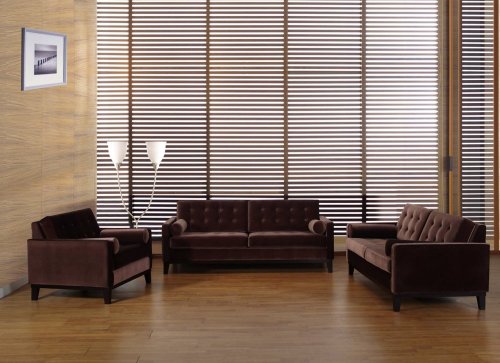 725 Centennial Sofa Set in Brown Velvet - Armen Living - 725-SSET-1