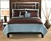 Barclay Full / Queen Size Quilt with 2 Shams Aqua / Chocolate