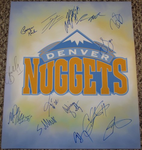 2011 Denver Nuggets Team Signed Autographed 20x24 Canvas Painting Coa Matching Numbers Rare