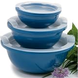 Blue 6 Piece Melamine Bowl Set with Lids