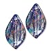 Murano Style Glass Silver Foil Lt Amethyst Aqua Small Leaf For Earrings (2)