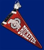OHIO STATE UNIVERSITY PENNANT BUCKEYES Glass Ornament Old World Christmas NEW